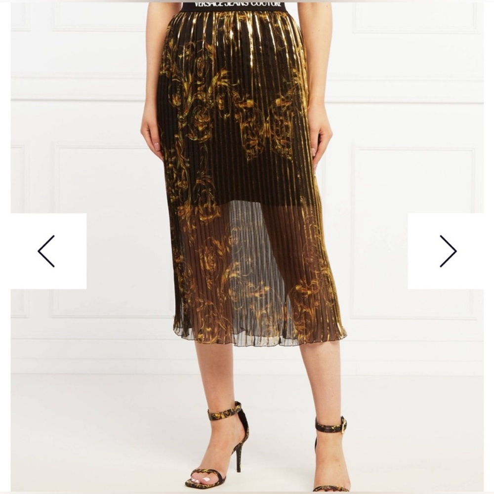 Versace Jeans Collection Black and Gold Pencil Skirt